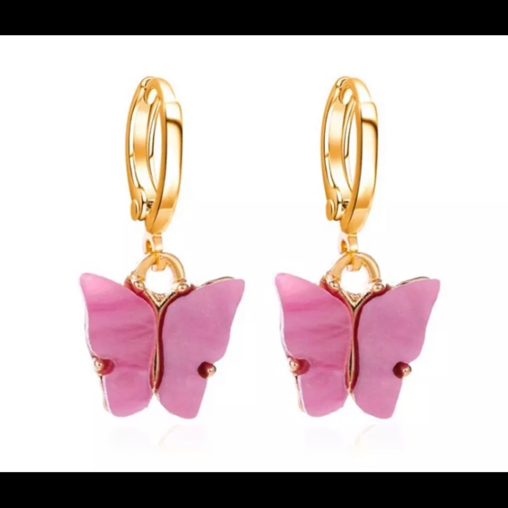 NWT Butterfly Dangle Loop Earrings